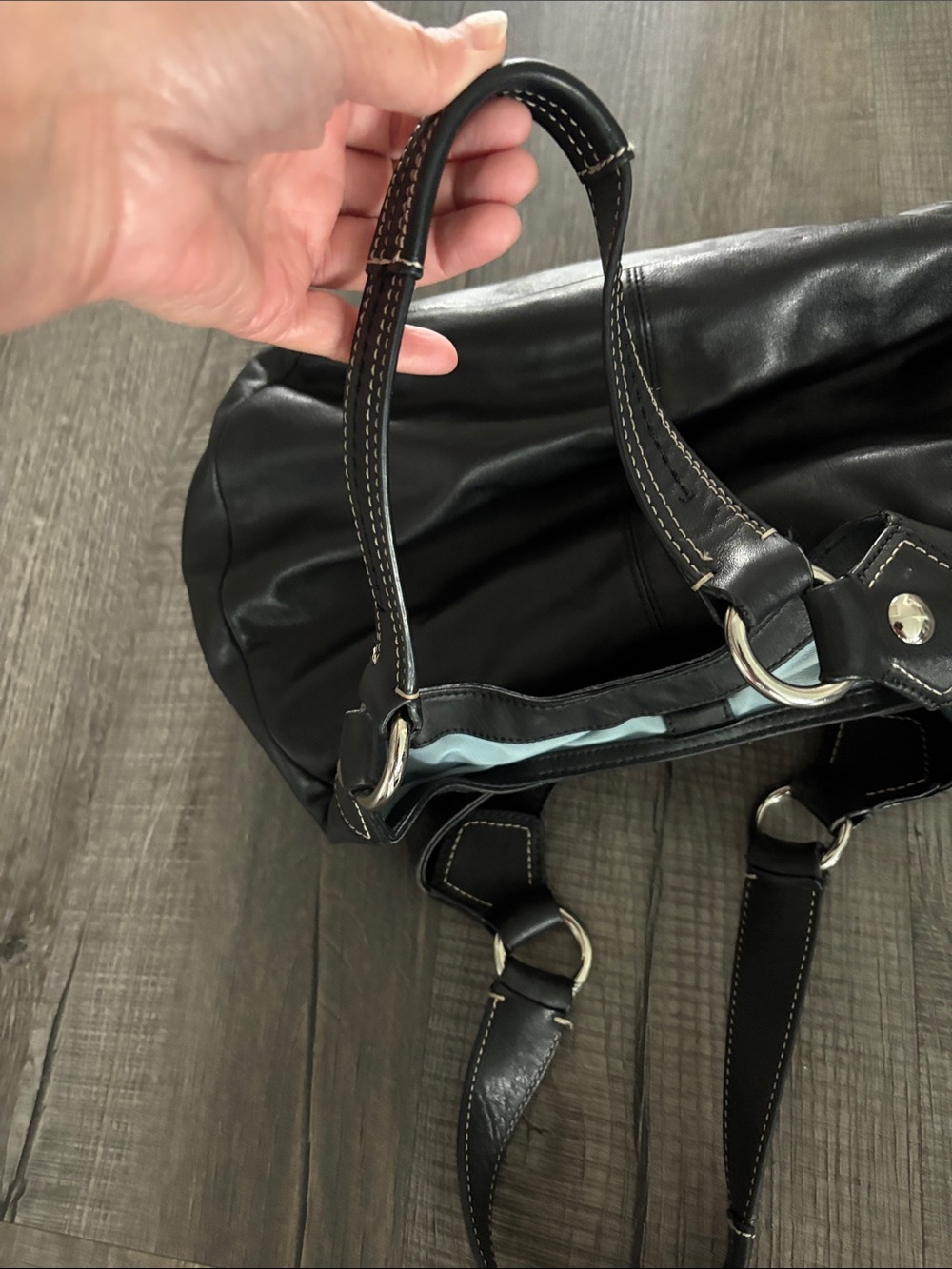 Coach Large SoHo Lynn Hobo Bag Leather Shoulder Handbag Purse Black Pre-Owned - Picture 15 of 15